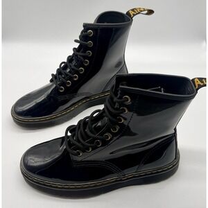 Dr. Martens Zavala Black Leather Combat Boots Women's Size 8 / Men's 7 AW004